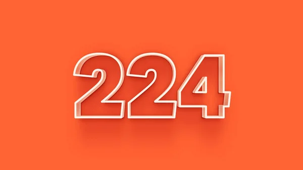224 Szám Illusztrálása Narancssárga Alapon — Stock Fotó