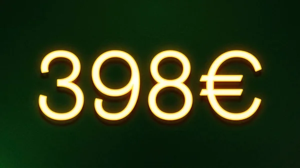 Golden Light Symbol 398 Euros Price Icon Dark Background — Stock Photo, Image