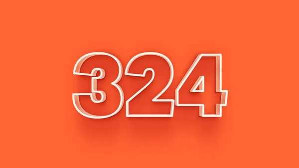 Ilustración Del Número 324 Sobre Fondo Naranja — Foto de Stock