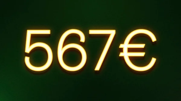 Símbolo Luz Dorada 567 Euros Icono Precio Sobre Fondo Oscuro — Foto de Stock