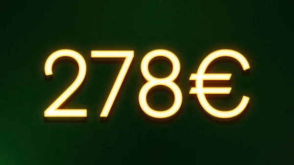 暗色底色278欧元价格图标的金光符号 — 图库照片