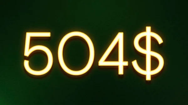 Gyllene Ljus Symbol För 504 Dollar Prisikon Mörk Bakgrund — Stockfoto