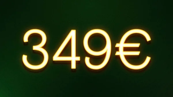 Goldenes Lichtsymbol Von 349 Euro Preissymbol Auf Dunklem Hintergrund — Stockfoto