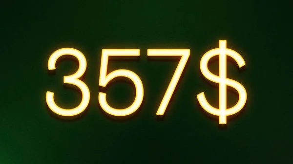 Χρυσό Σύμβολο Φωτός Του 357 Δολάρια Εικονίδιο Τιμή Σκούρο Φόντο — Φωτογραφία Αρχείου