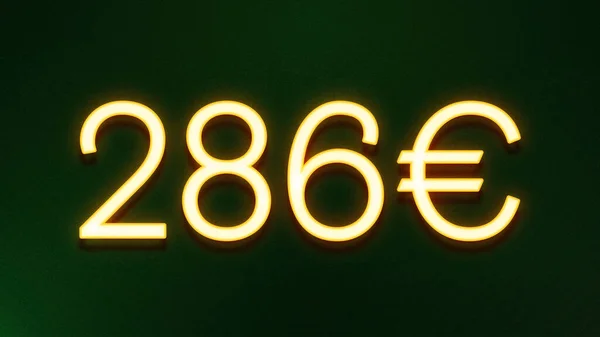 Χρυσό Σύμβολο Φωτός Της Τιμής 286 Ευρώ Εικονίδιο Σκούρο Φόντο — Φωτογραφία Αρχείου
