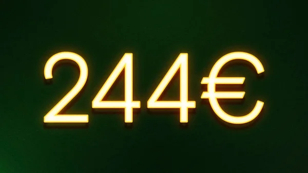 Золотой Светлый Символ Цены 244 Евро Темном Фоне — стоковое фото
