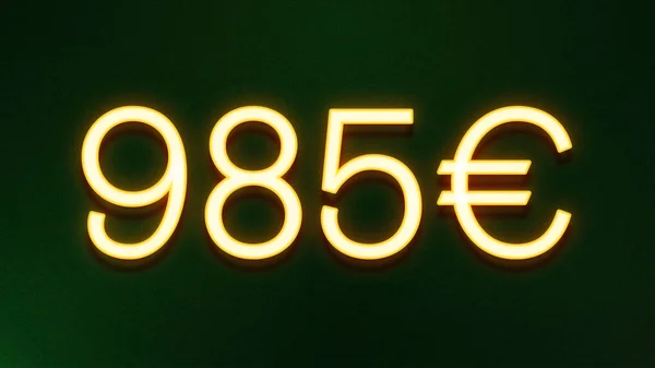 Golden Light Symbol 985 Euros Price Icon Dark Background — Stock Photo, Image