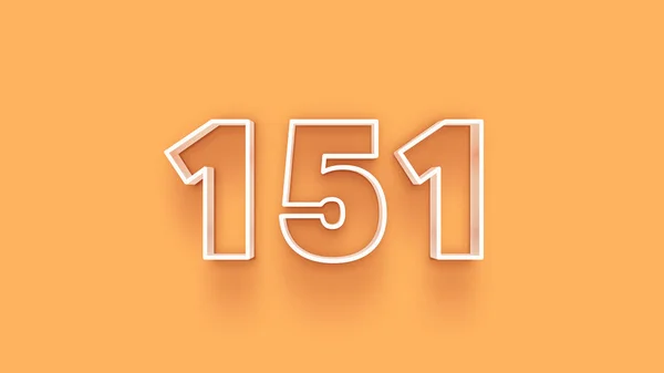 Ilustracja Liczby 151 Żółtym Tle — Zdjęcie stockowe
