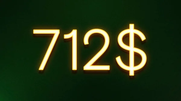 Koyu Arkaplanda 712 Dolarlık Fiyat Simgesi — Stok fotoğraf