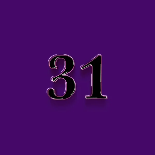 紫色の背景に3D 31番の数字のイラスト — ストック写真