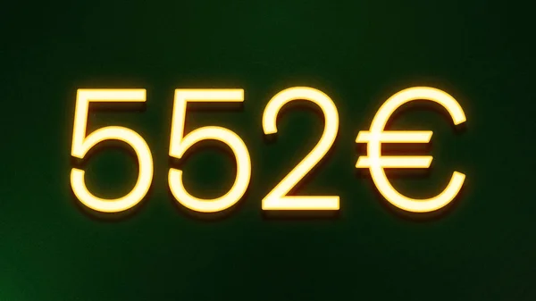 Золотой Светлый Символ Цены 552 Евро Темном Фоне — стоковое фото