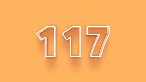 Απεικόνιση Του 117 Αριθμό Κίτρινο Φόντο — Φωτογραφία Αρχείου