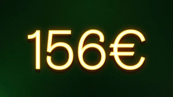 Gouden Lichtsymbool Van 156 Euro Prijspictogram Donkere Achtergrond — Stockfoto