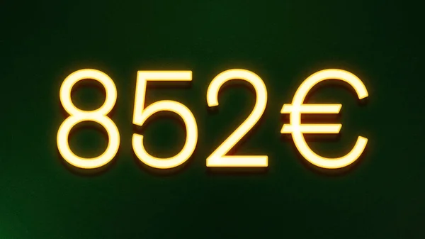 Gouden Lichtsymbool Van 852 Euro Prijspictogram Donkere Achtergrond — Stockfoto