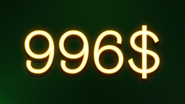 Golden Light Symbol För 996 Dollar Prisikon Mörk Bakgrund — Stockfoto