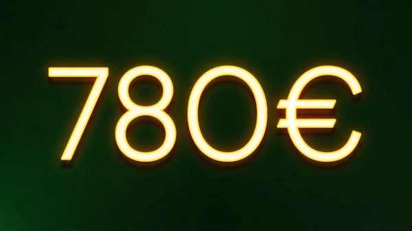 Χρυσό Σύμβολο Φωτός Της Τιμής Των 780 Ευρώ Εικονίδιο Σκούρο — Φωτογραφία Αρχείου