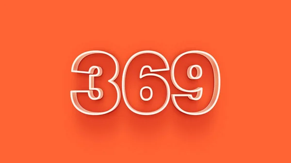 Ilustrace 369 Čísla Oranžovém Pozadí — Stock fotografie