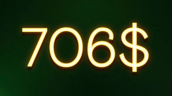 Золотий Світловий Символ Ціни 706 Доларів Темному Фоні — стокове фото