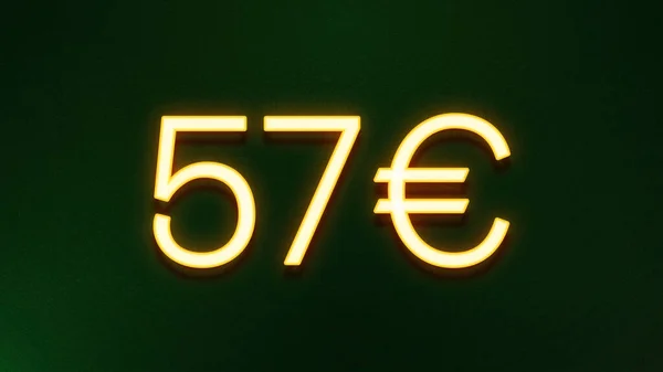 深色背景57欧元价格图标的金光符号 — 图库照片