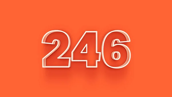 Ilustrace 246 Čísla Oranžovém Pozadí — Stock fotografie