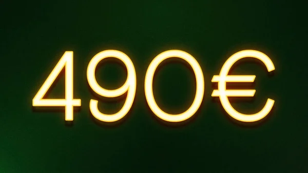 Golden Light Symbol 490 Euros Price Icon Dark Background — Stock Photo, Image