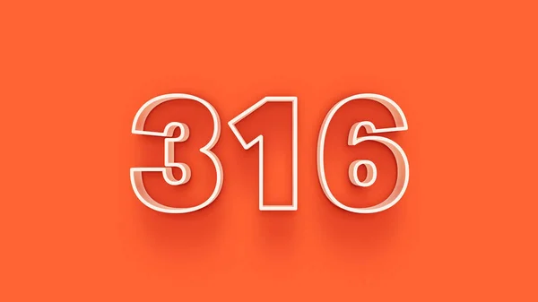Abbildung Der 316 Zahl Auf Orangefarbenem Hintergrund — Stockfoto
