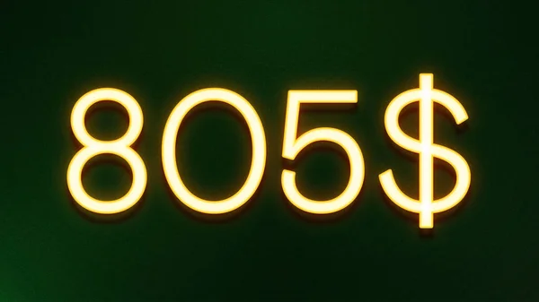 Золотой Светлый Символ Цены 805 Долларов Темном Фоне — стоковое фото