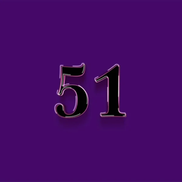 紫色の背景に3D 51番のイラスト — ストック写真