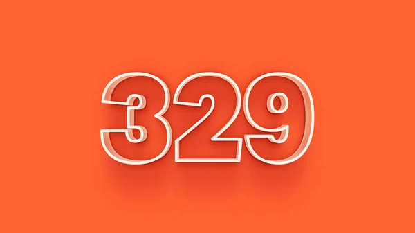 Abbildung Der 329 Zahl Auf Orangefarbenem Hintergrund — Stockfoto