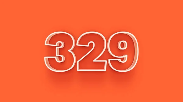 Ilustración Del Número 329 Sobre Fondo Naranja —  Fotos de Stock