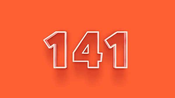 Illustration 141 Number Orange Background — Stock Photo, Image