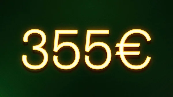 Símbolo Luz Dorada 355 Euros Icono Precio Sobre Fondo Oscuro — Foto de Stock