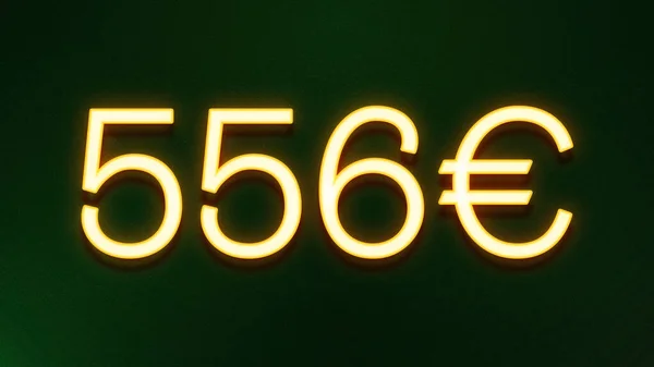 Goldenes Lichtsymbol Von 556 Euro Preissymbol Auf Dunklem Hintergrund — Stockfoto