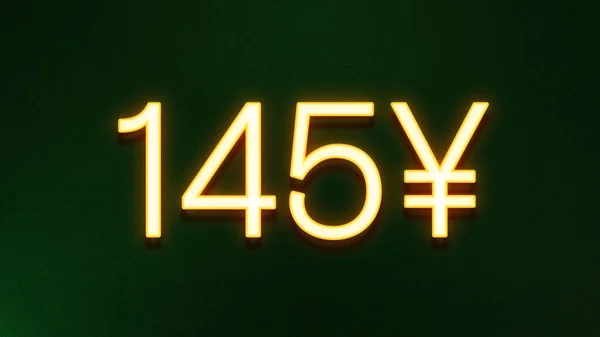 Gyllene Ljus Symbol För 145 Yuans Prisikon Mörk Bakgrund — Stockfoto