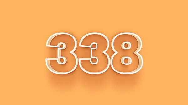 Abbildung Der 338 Zahl Auf Gelbem Hintergrund — Stockfoto