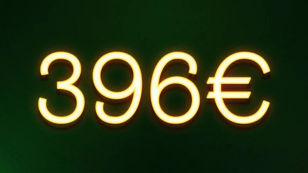 Simbolo Luce Dorata 396 Euro Prezzo Icona Sfondo Scuro — Foto Stock