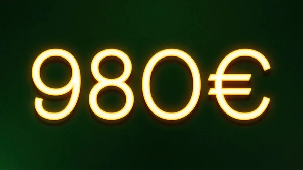 Golden Light Symbol 980 Euros Price Icon Dark Background — Stock Photo, Image
