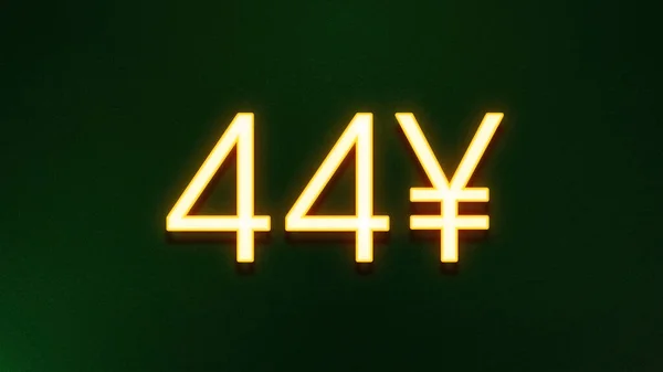 暗い背景に44元の価格アイコンの黄金の光のシンボル — ストック写真