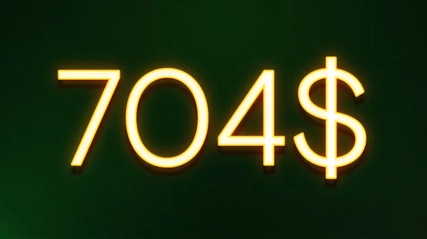 Золотой Светлый Символ Цены 704 Долларов Темном Фоне — стоковое фото