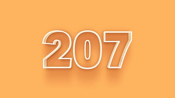 Abbildung Der Zahl 207 Auf Gelbem Hintergrund — Stockfoto