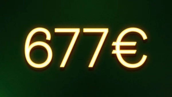 Χρυσό Σύμβολο Φωτός Της Τιμής Των 677 Ευρώ Εικονίδιο Σκούρο — Φωτογραφία Αρχείου