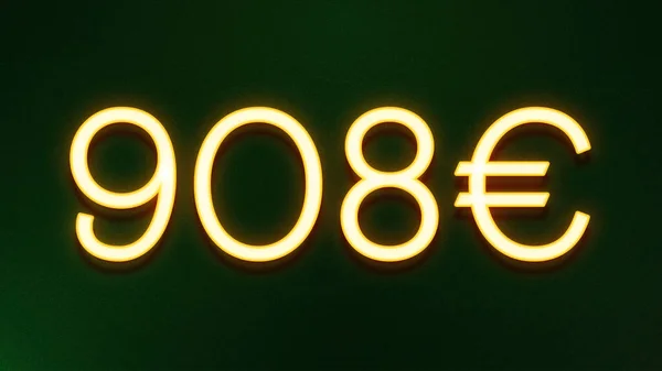 Golden Light Symbol 908 Euros Price Icon Dark Background — Stock Photo, Image