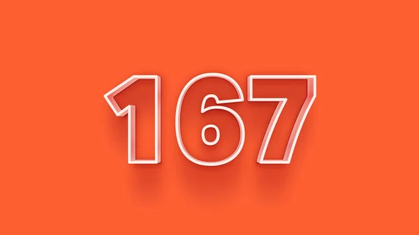 Illustratie Van 167 Nummer Oranje Achtergrond — Stockfoto