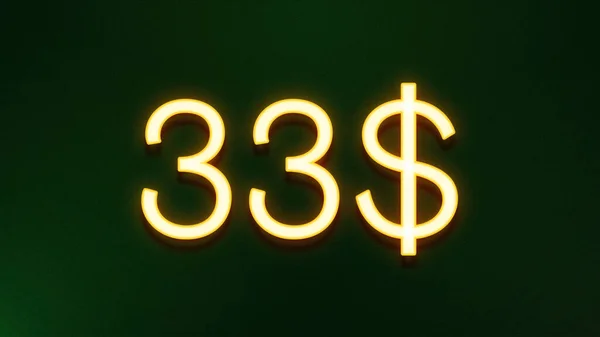 Złote Światło Symbol Dolarów Cena Ikona Ciemnym Tle — Zdjęcie stockowe