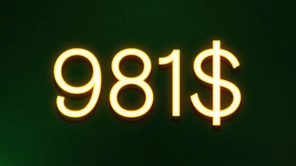 Koyu Arkaplanda 981 Dolarlık Fiyat Simgesi — Stok fotoğraf