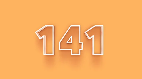 Abbildung Der 141 Zahl Auf Gelbem Hintergrund — Stockfoto
