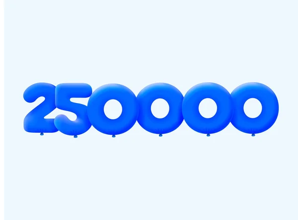Blaue Zahl 250000 Form Von Luftballons Vektor Illustration Design Für — Stockvektor