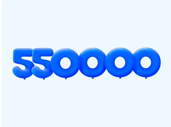 Bleu Numéro 550000 Sous Forme Ballons Illustration Vectorielle Pour Décoration — Image vectorielle