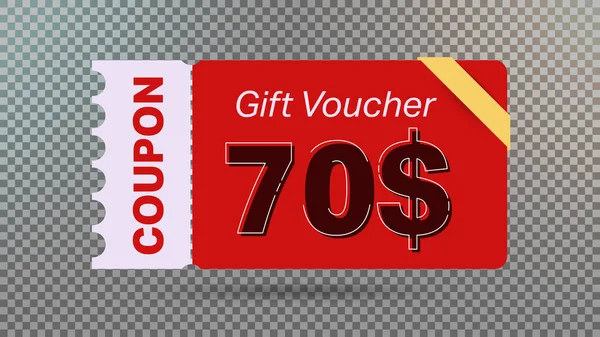 Rouge Dollars Bon Réduction Coupon Cadeau Pour Site Web Annonces — Image vectorielle