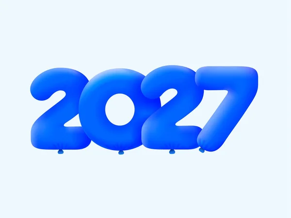 Azul Número 2027 Forma Globos Diseño Ilustración Vectorial Para Decoración — Archivo Imágenes Vectoriales